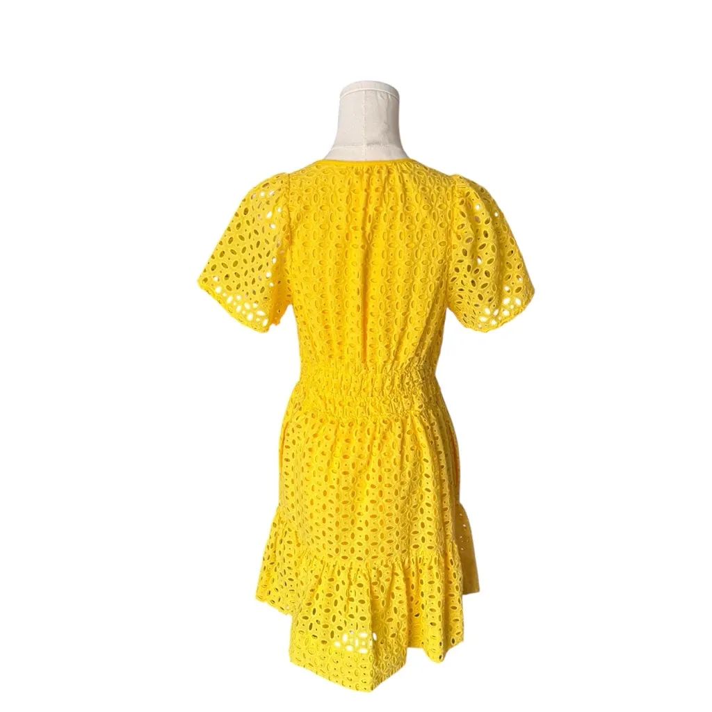 Anthropologie - Somerset Eyelet Mini Dress  Yellow Sz 4 - Image 5