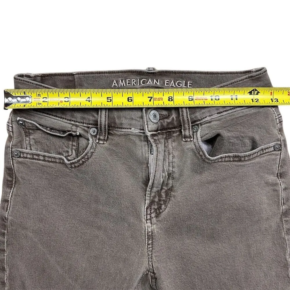 American Eagle Women's Brown Gray 90’s Straight Jeans Size 0 Short - Image 8