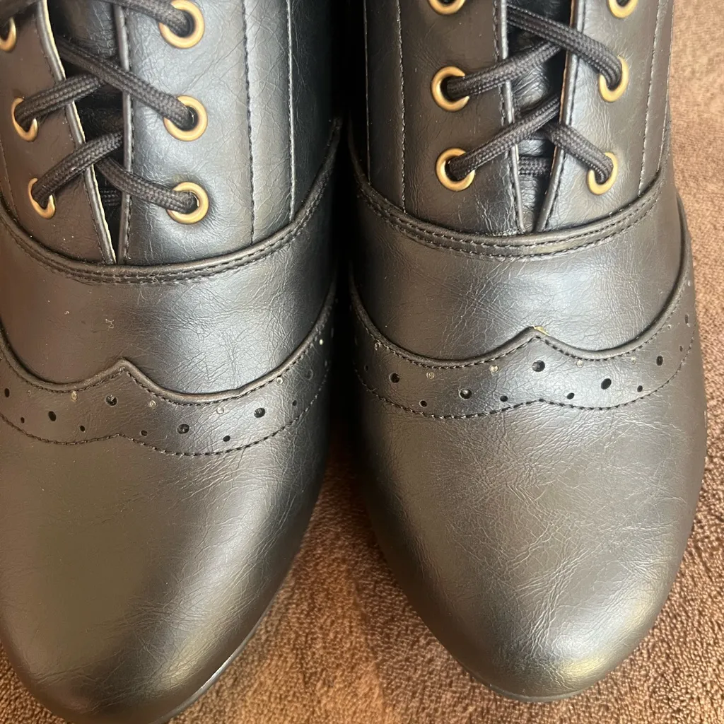 Comfortview Black Lace-Up Ankle Booties - Image 7