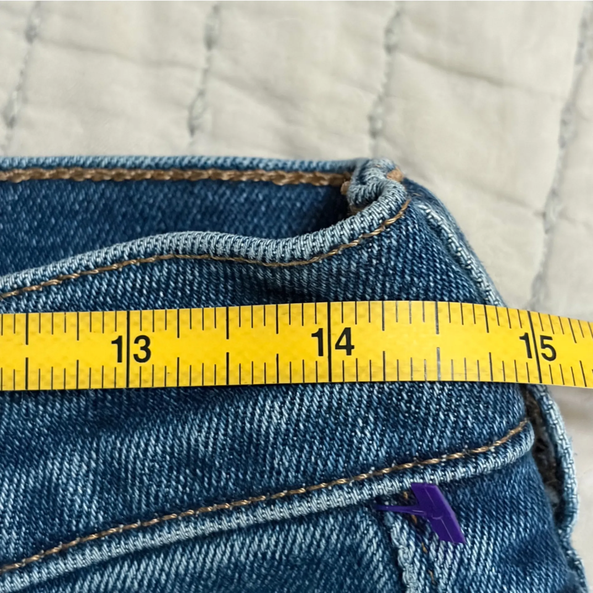 J. Crew High Rise Button Fly Dark Blue Jeans Size 29Petite EUC - Image 4