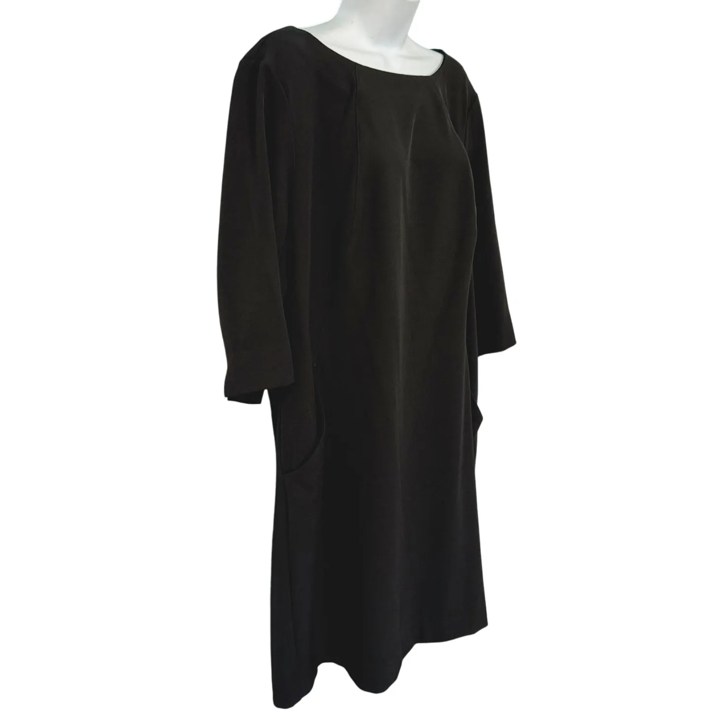 MM Lafleur Black Ponte Round Neck Half Sleeve Sheath Dress Plus Size +2 / 18 - Image 8