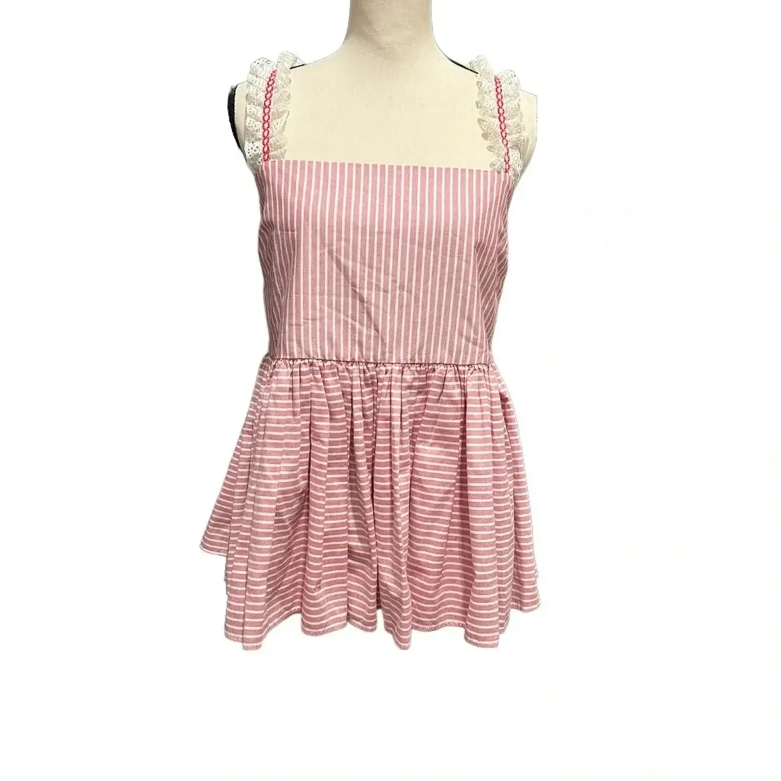 JOUR/NÉ Striped Square Neckline Top Size: M (38) NWT Red Size M - Image 3