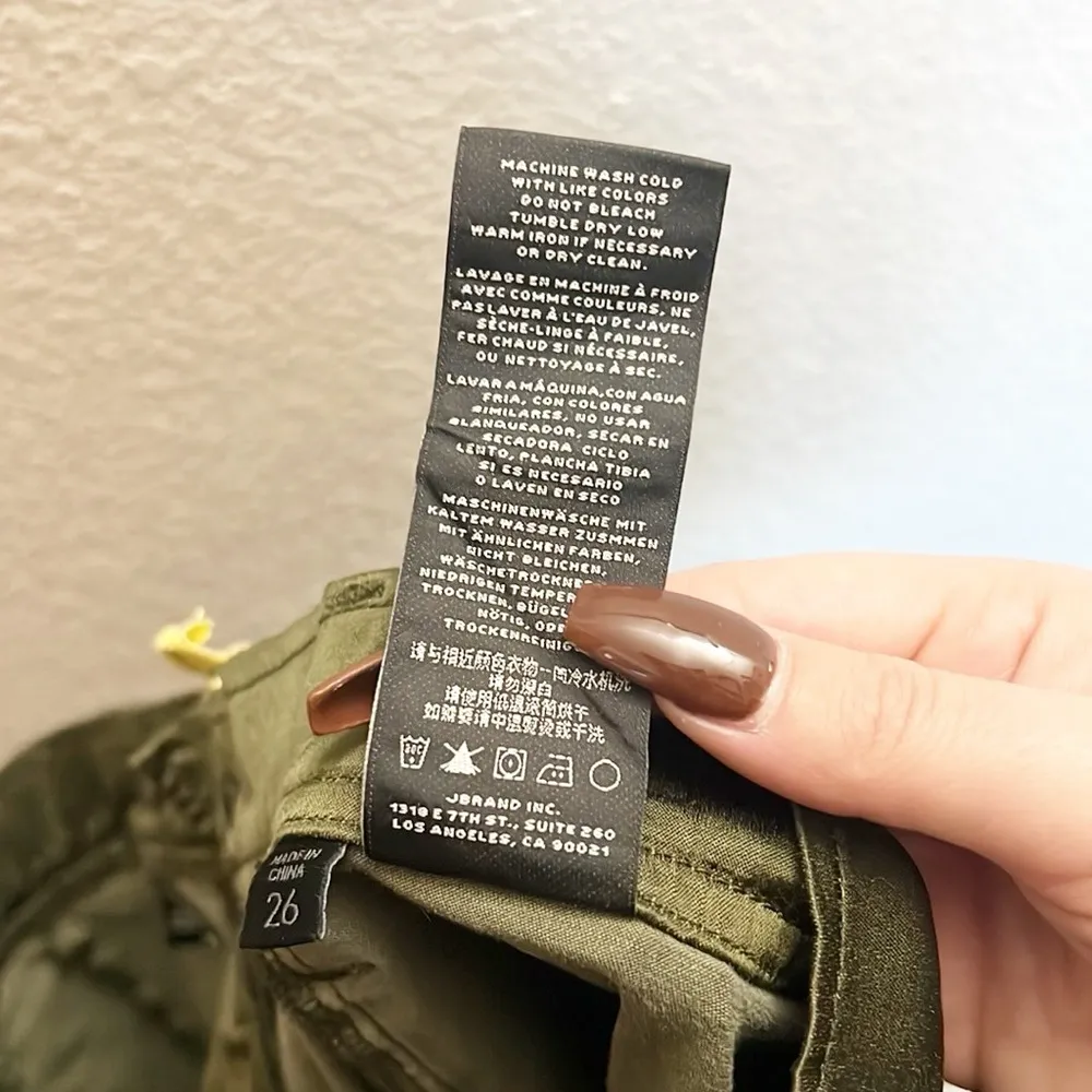 J Brand Olive Green Cotton Blend Satin Cargo Skinny Pants - Image 12