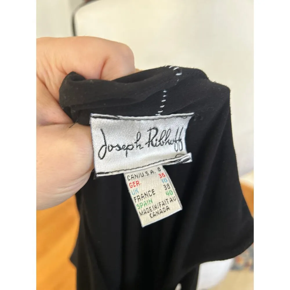 Joseph Ribkoff Black Keyhole Drop Waist Sleeveless Jersey Dress - Image 2