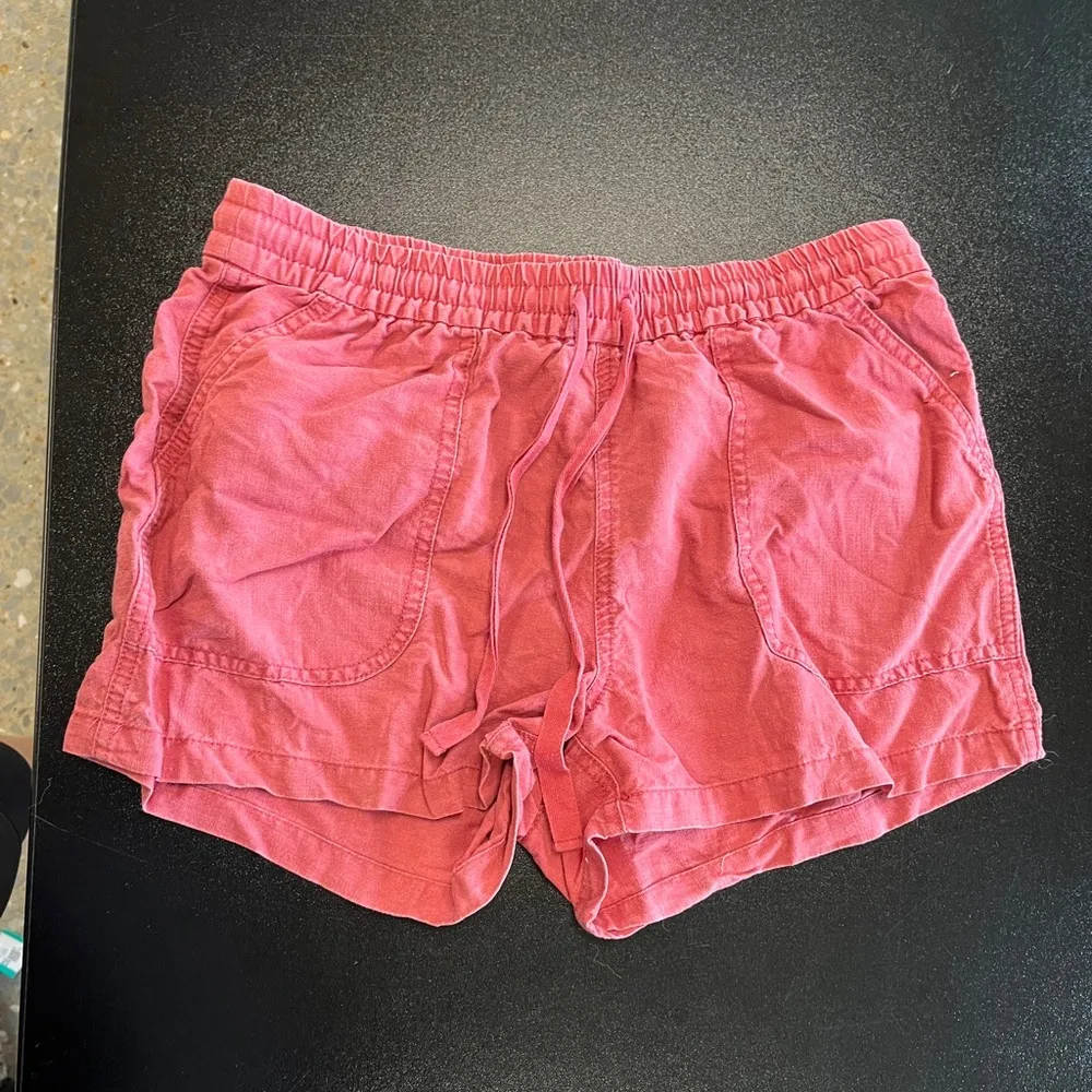 J.Crew Pont Sur Nantucket Linen & Lyocell Blend XS Red Pull On Shorts - Image 2