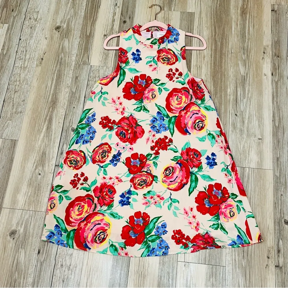 Everly boutique floral sleeveless dress coral pink size small - Image 5