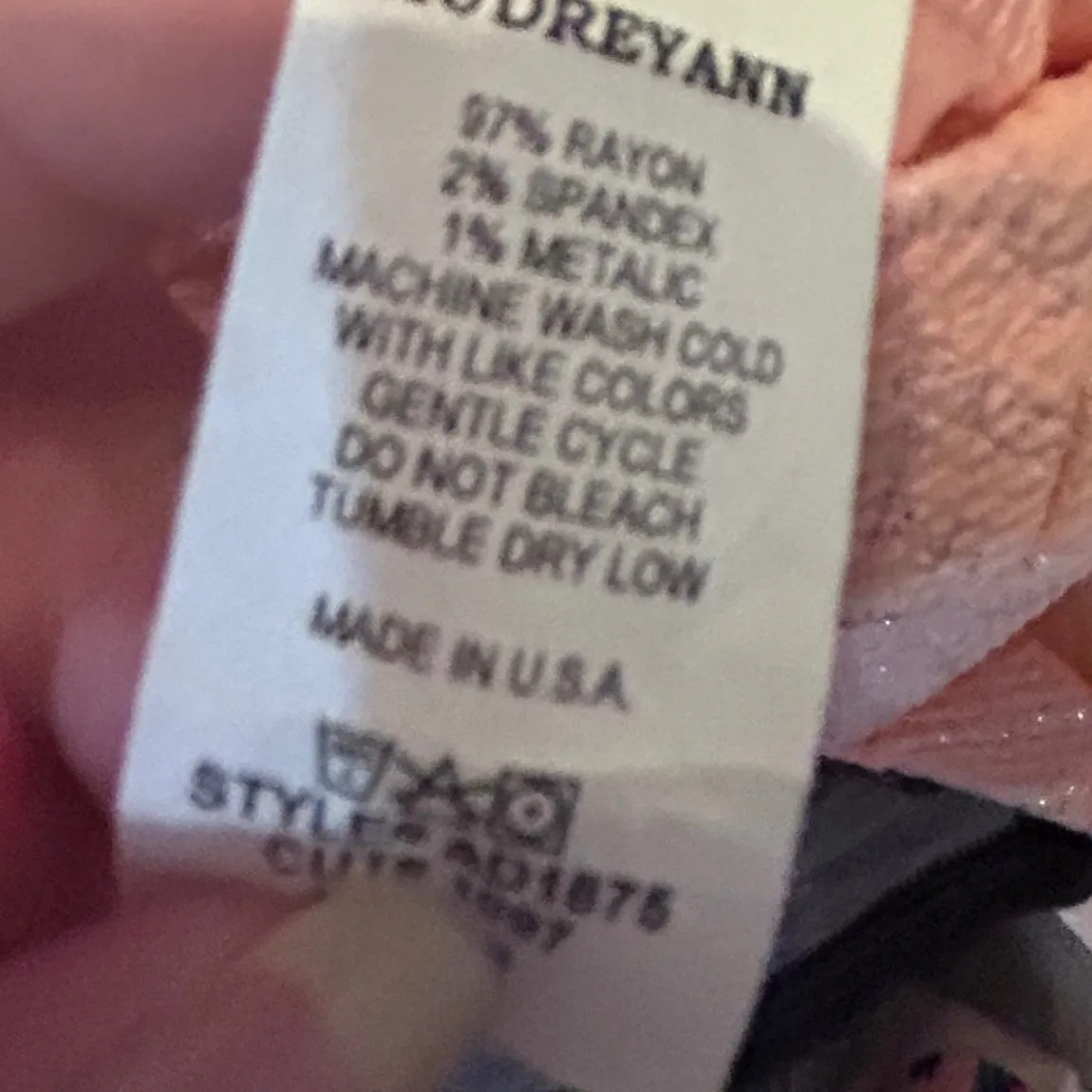 Audrey Ann Pink Textured Cold Shoulder Ruffle Dress Metallic Patterned Size M - Image 9