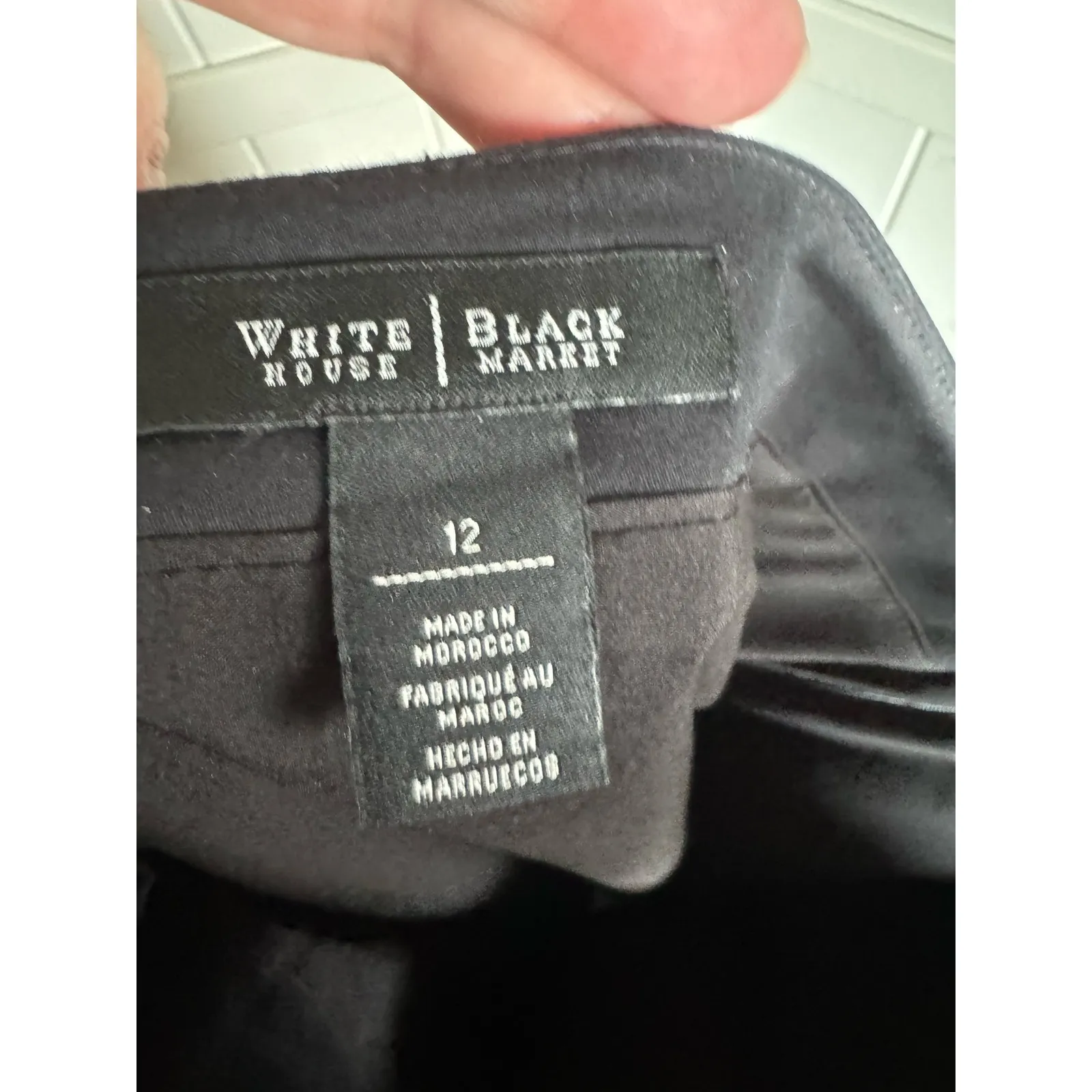 White House‎ Black Market Womens Skirt Sz 12 Black White Geometric Pencil Lined - Image 7