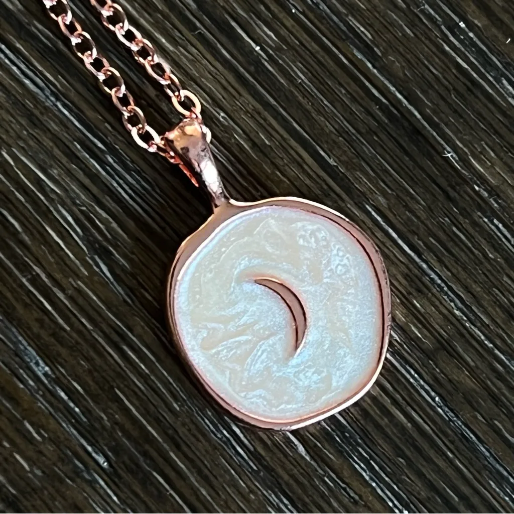 Moon Goddess rose gold Necklace and Earrings Set, dainty custom Jewelry - Image 10