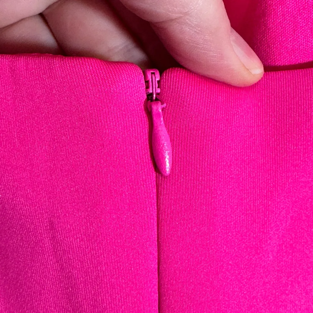 Jason Wu Hot Pink Ruffled Mini Sheath Dress Womens L Quiet Luxury Formal Classic - Image 8