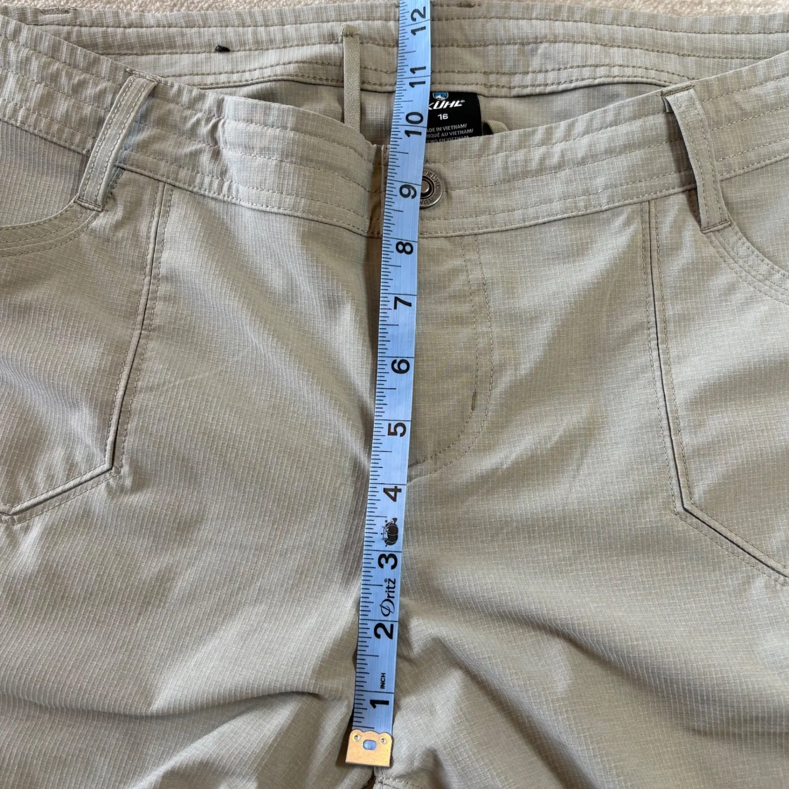 Kuhl Women's Splash Cargo‎ Shorts Size 16 Khaki Hiking Style 6304 13" Inseam Tan - Image 11