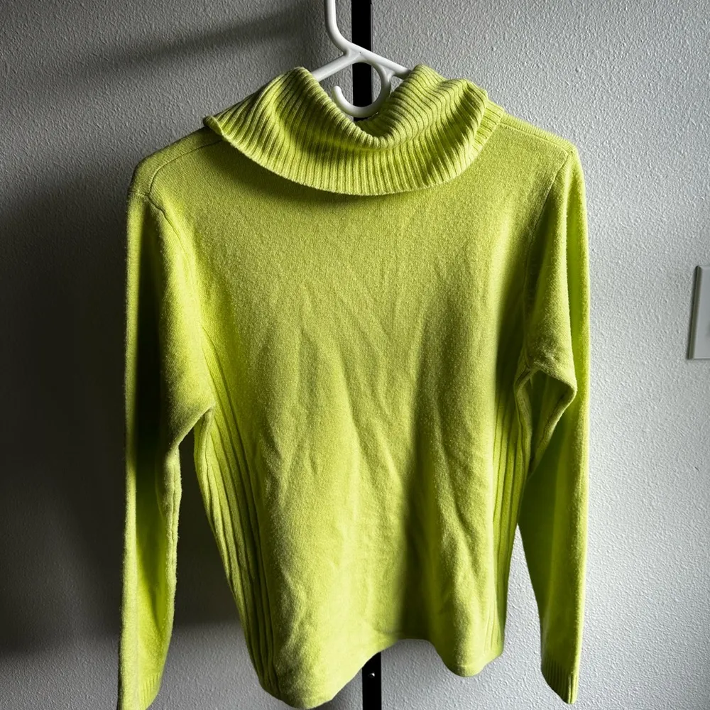 White Stag Lime Green Cowl Neck Sweater - Image 4