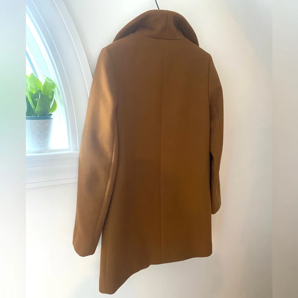 Aritzia Wilfred Cocoon Coat Cigar Brown Tan Women’s XS Cashmere Wool Peacoat - Image 14