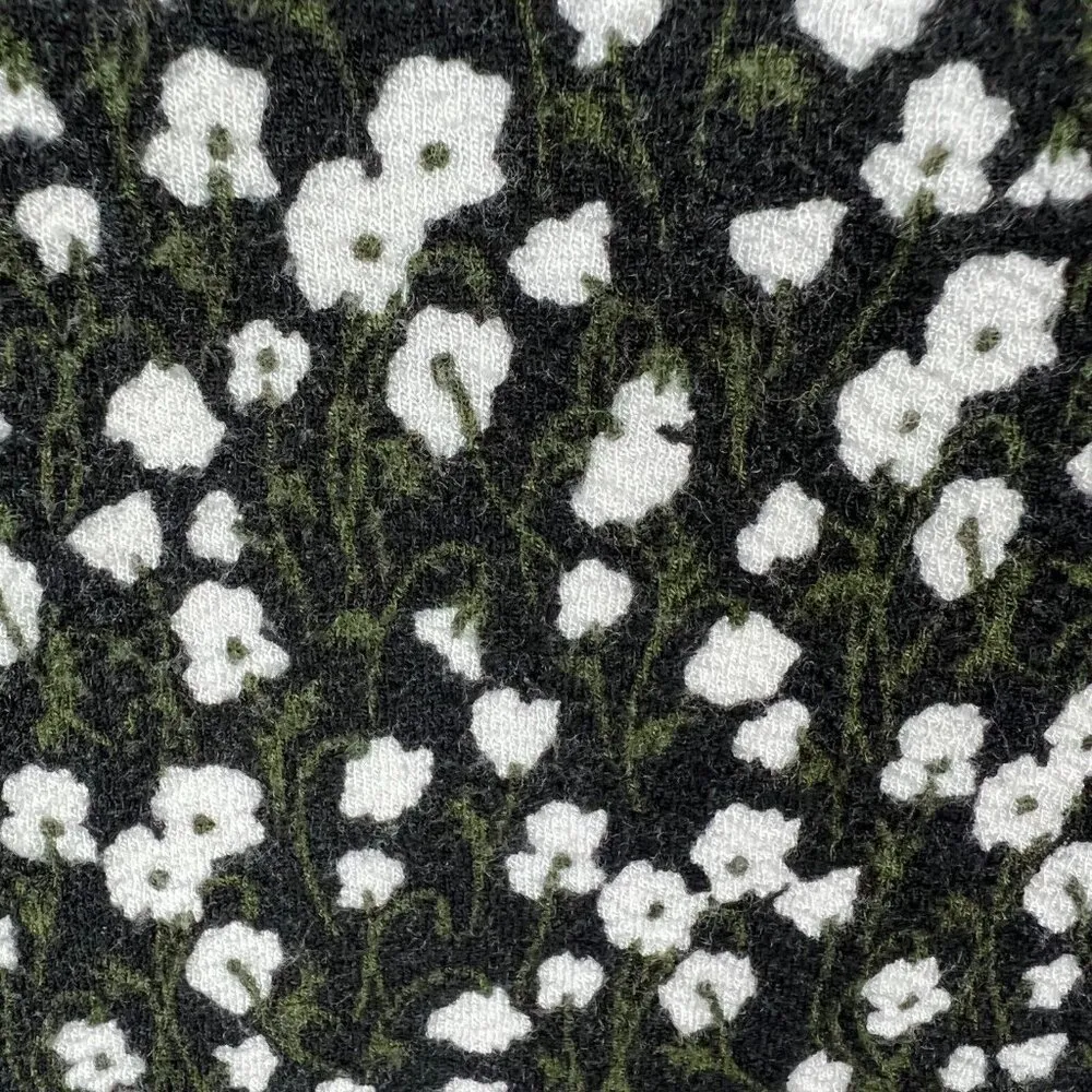 Max Mara Weekend Dress Womens Medium Black Green Floral Sheath Stretch Knit Knee - Image 13