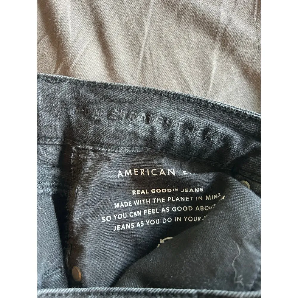 American Eagle Black Mom Straight Jeans - Size 6R - Image 8