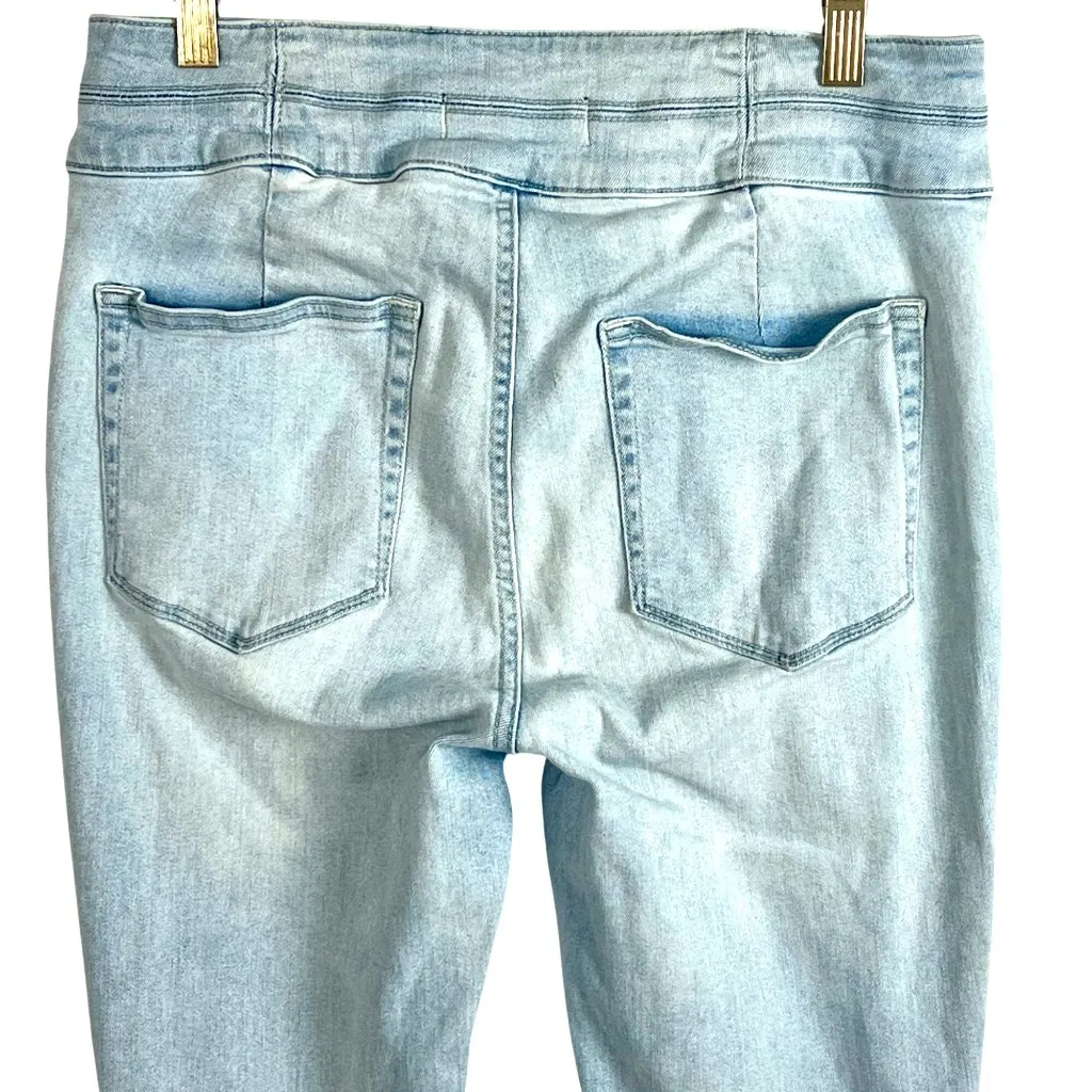 We The Free CRVY Lovers Knot Light Denim Lace-Up Jeans 28 Skinny High-Waisted - Image 5