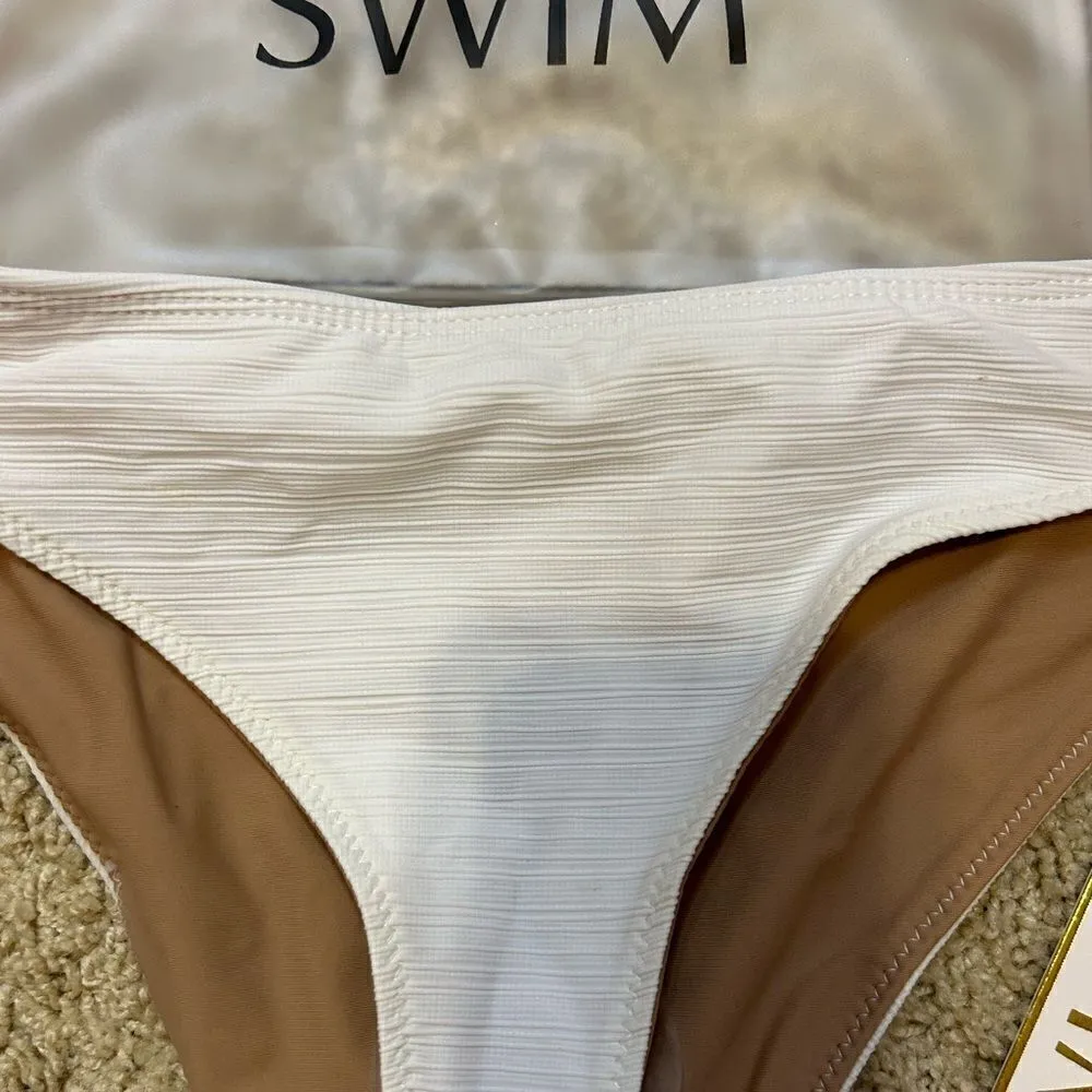 🆕 For‎ Love & Lemons swim cream bikini bottom size L BIN N - Image 2