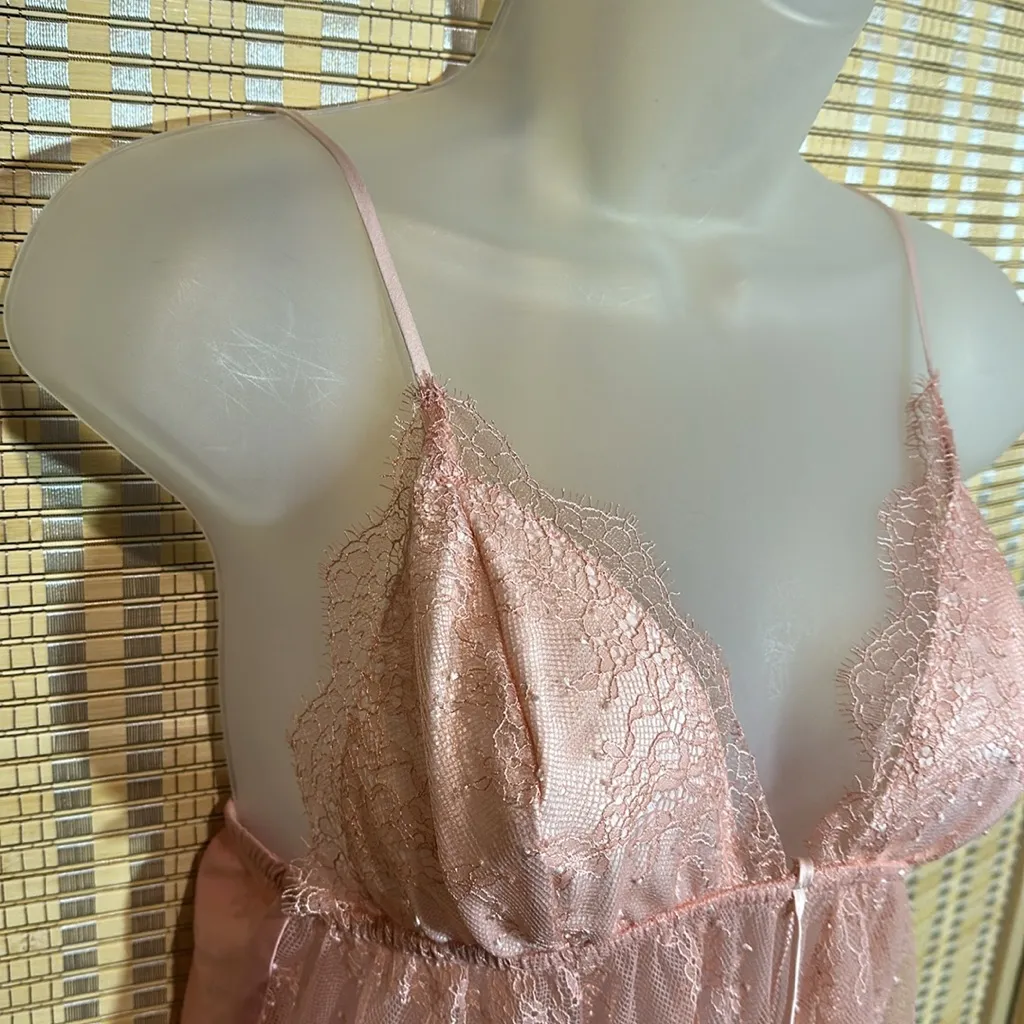 Victoria's Secret Pink Lacy Two Piece CroppedCami Teddy & Sleep Shorts Set Large - Image 5