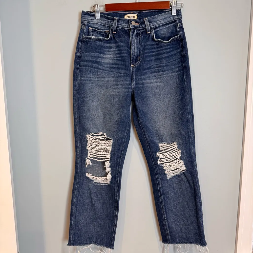 L' Agence Adele High Rise Crop Stovepipe Jeans Size 26 - Image 2