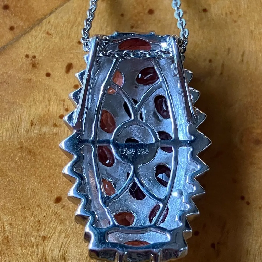 Natural Ember Garnet Sterling Silver Necklace - Image 5