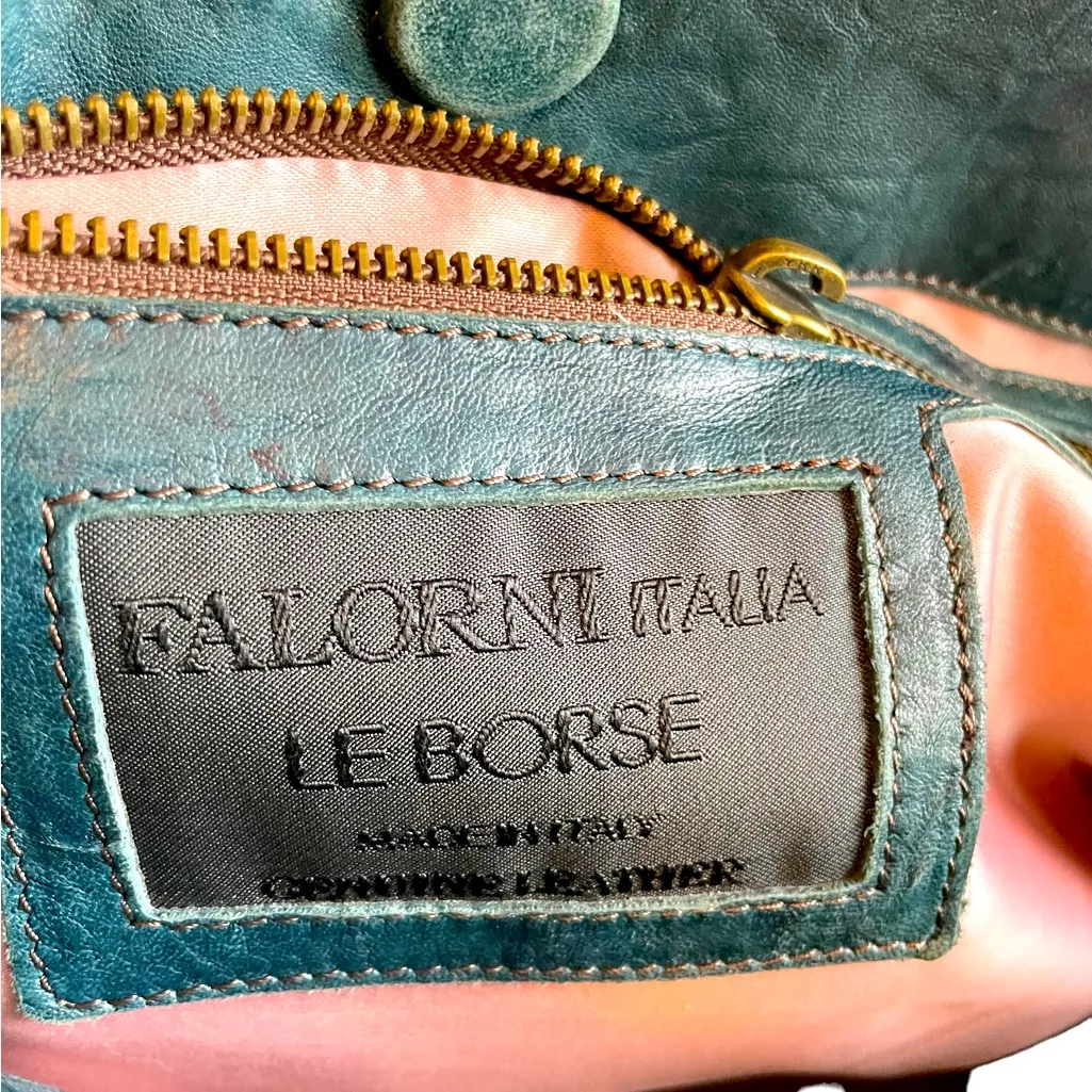Falorni Teal Handbag Green - Image 7