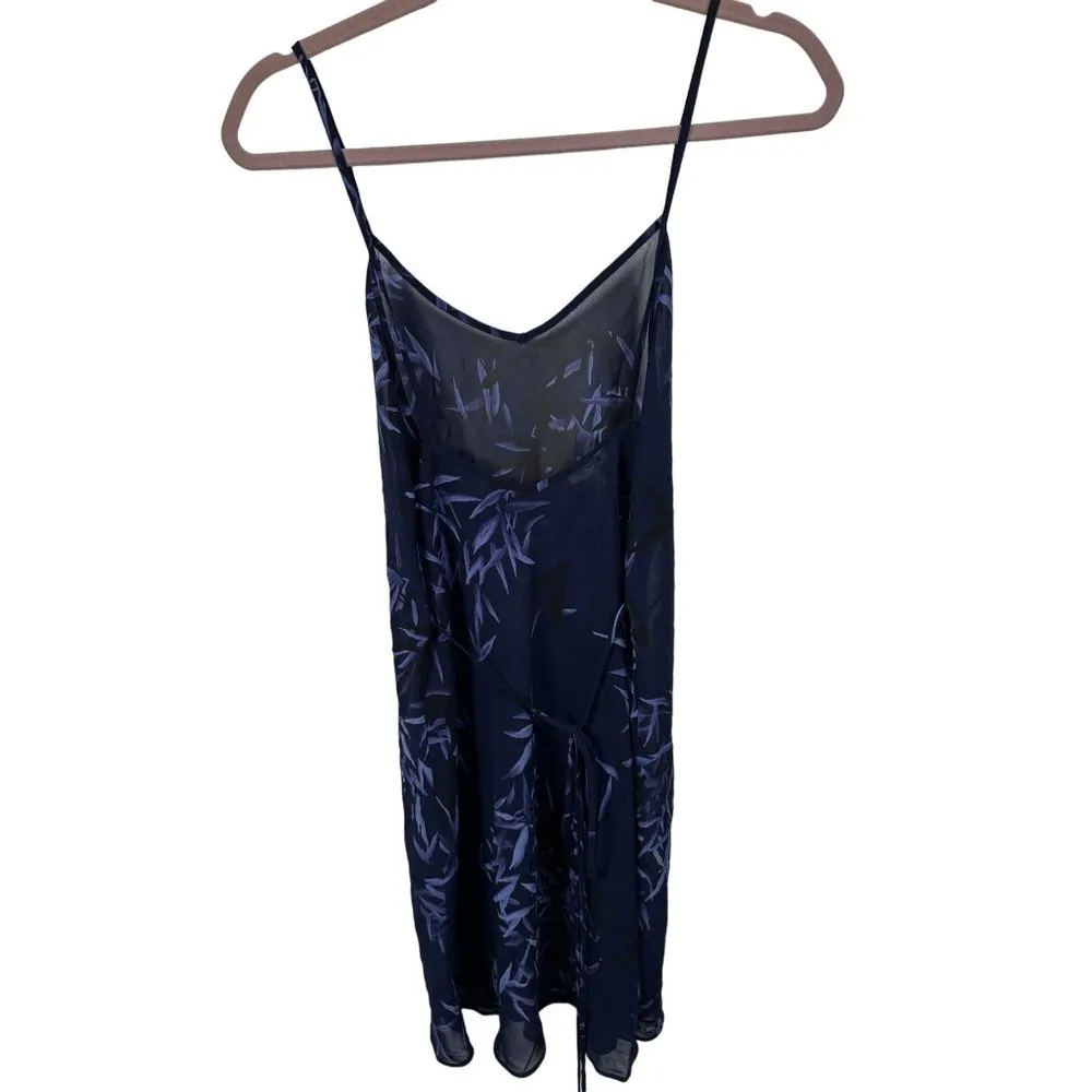 Vintage Calvin Klein Small Nightgown Blue Floral Spaghetti Straps Sheer Sexy - Image 15