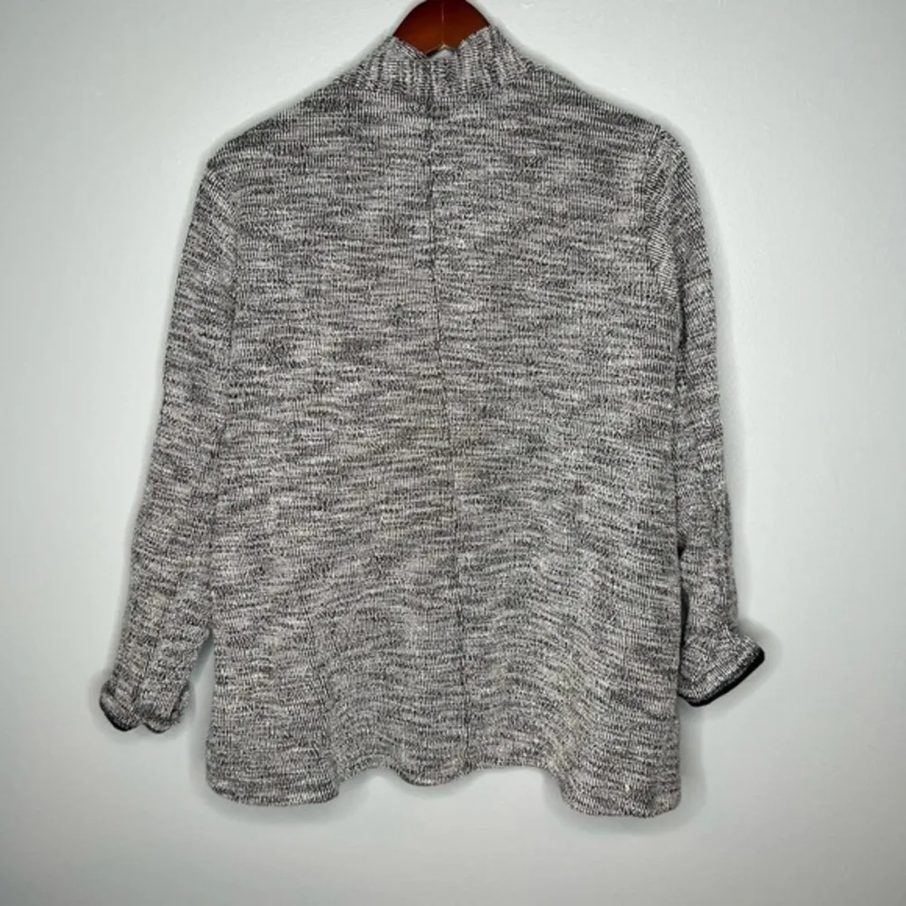 Eileen Fisher plus size gray marled heather open front cardigan sweater thick 1X - Image 5