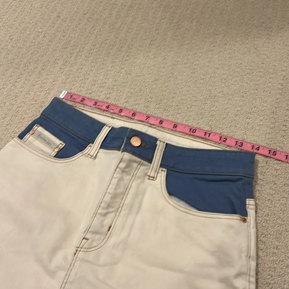 Calvin Klein Denim Color Block Mini Skirt - Image 10
