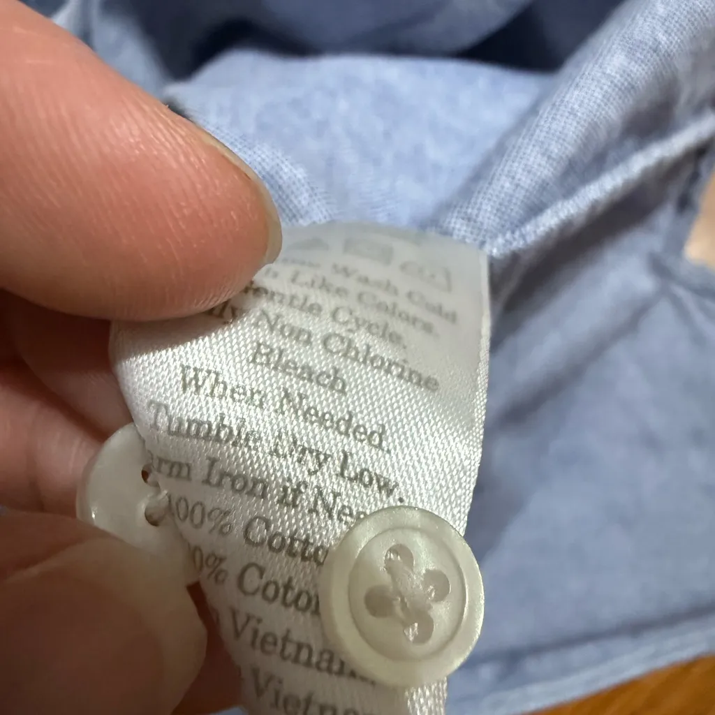 Everlane 100% Cotton Button Down Shirt Classic Chambray Blue Sz 00 Soft Girl Era - Image 4