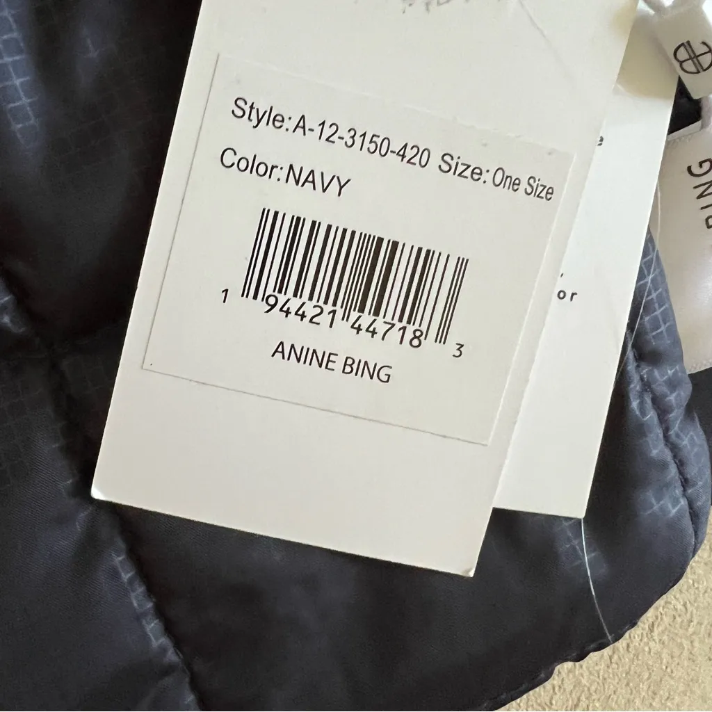 Anine Bing Erica Quilted Scarf In Blue One size New - Image 4