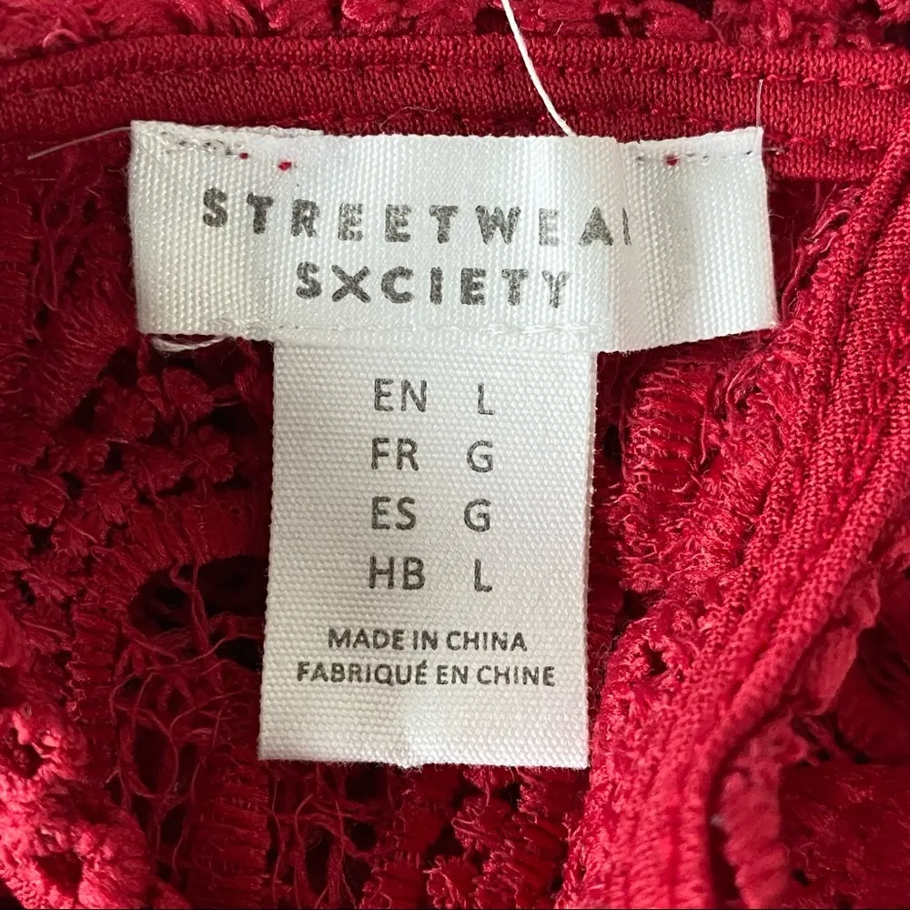 Streetwear Sxciety Crop Top Red Size undefined - Image 13
