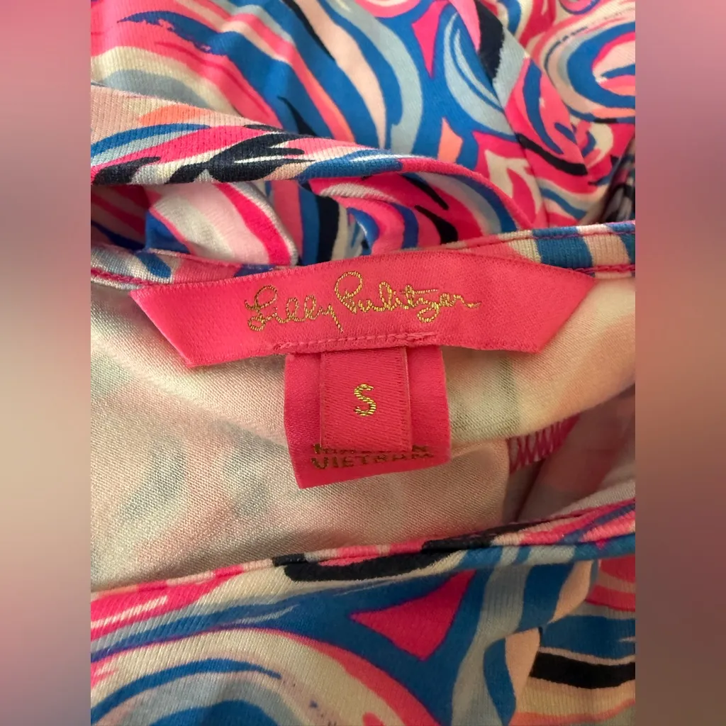 Lilly Pulitzer Ophelia Top RazBerry Flamingoals Shirt Colorful Preppy Pink Small - Image 2