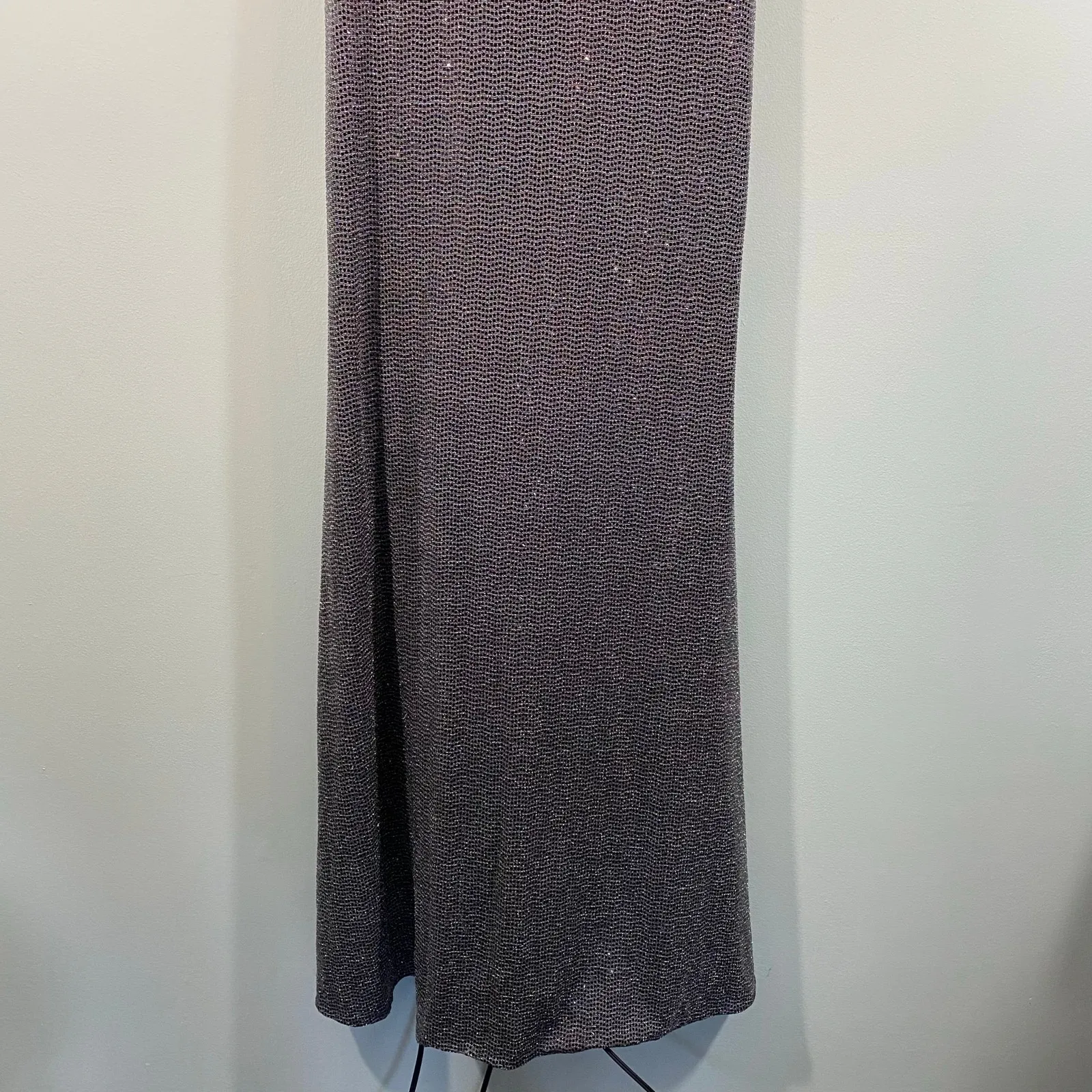 Vintage Betsy & Adam Full Silver Sparkle Off Shoulder Gown Size 8 Made in USA - Image 10