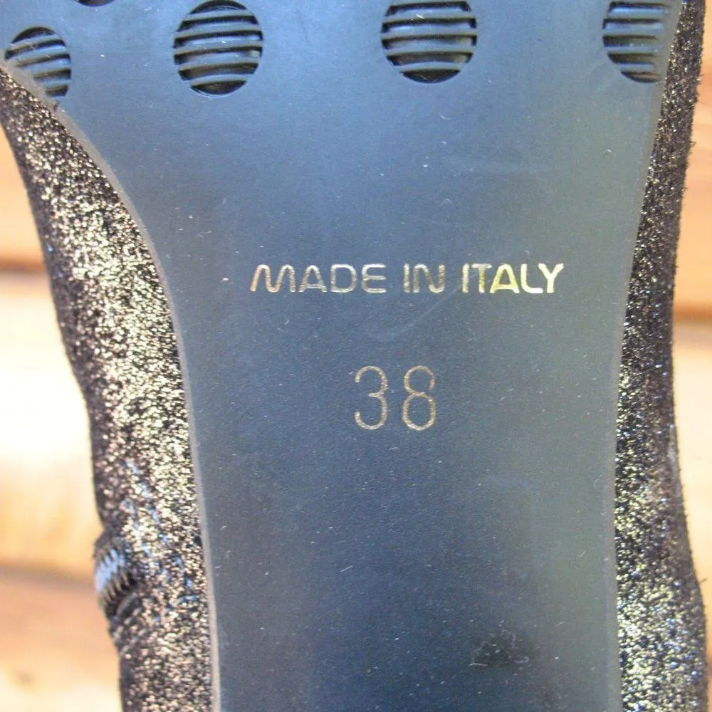 Cordani Womens 8 Black Glitter Ankle Boots Black - Image 8