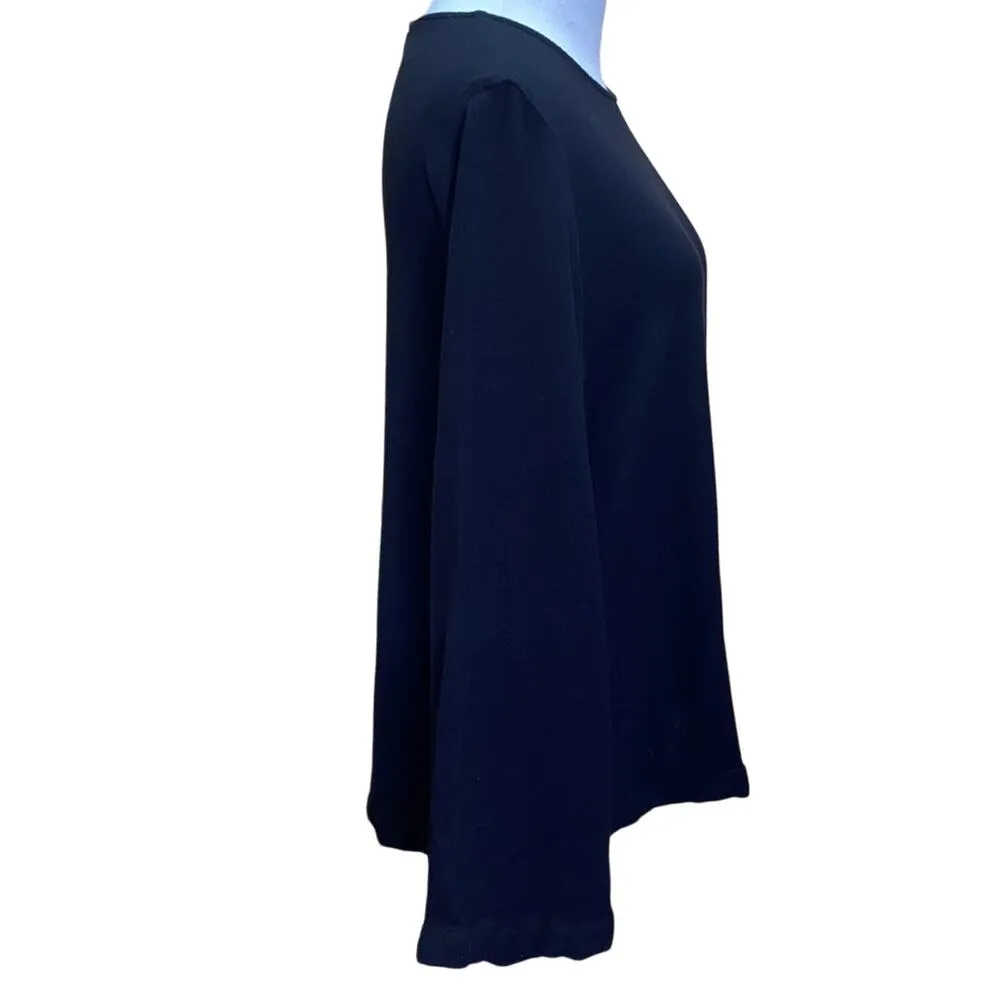 Cloth & Stone Anthropologie Black Bell Sleeves Long Sleeve Viscose Blouse XS - Image 6