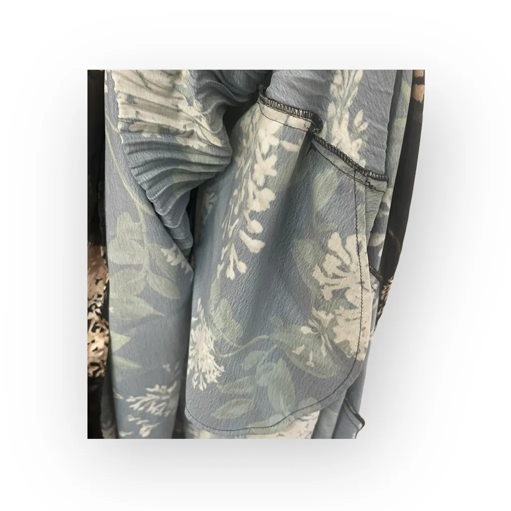 Vince ❀ Lilac Floral Micro Pleated Midi Dress ❀ Coastal Blue Floral Print ❀ Sml - Image 11