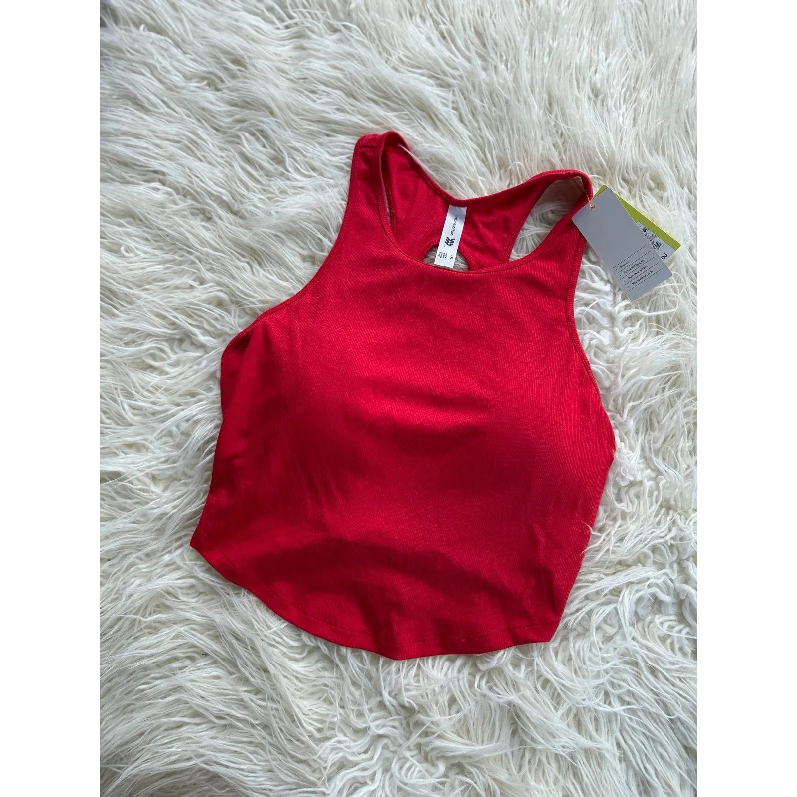 All In Motion Rib Racerback Crop Tank Top Red Size XXL - Image 5