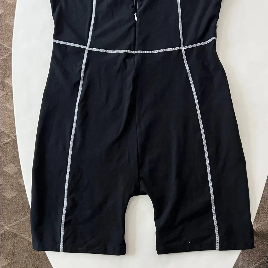 YEAR OF OURS x Lindsey Harrod Scuba Stretch Zip Onesie in Black 2X $154 - Image 7