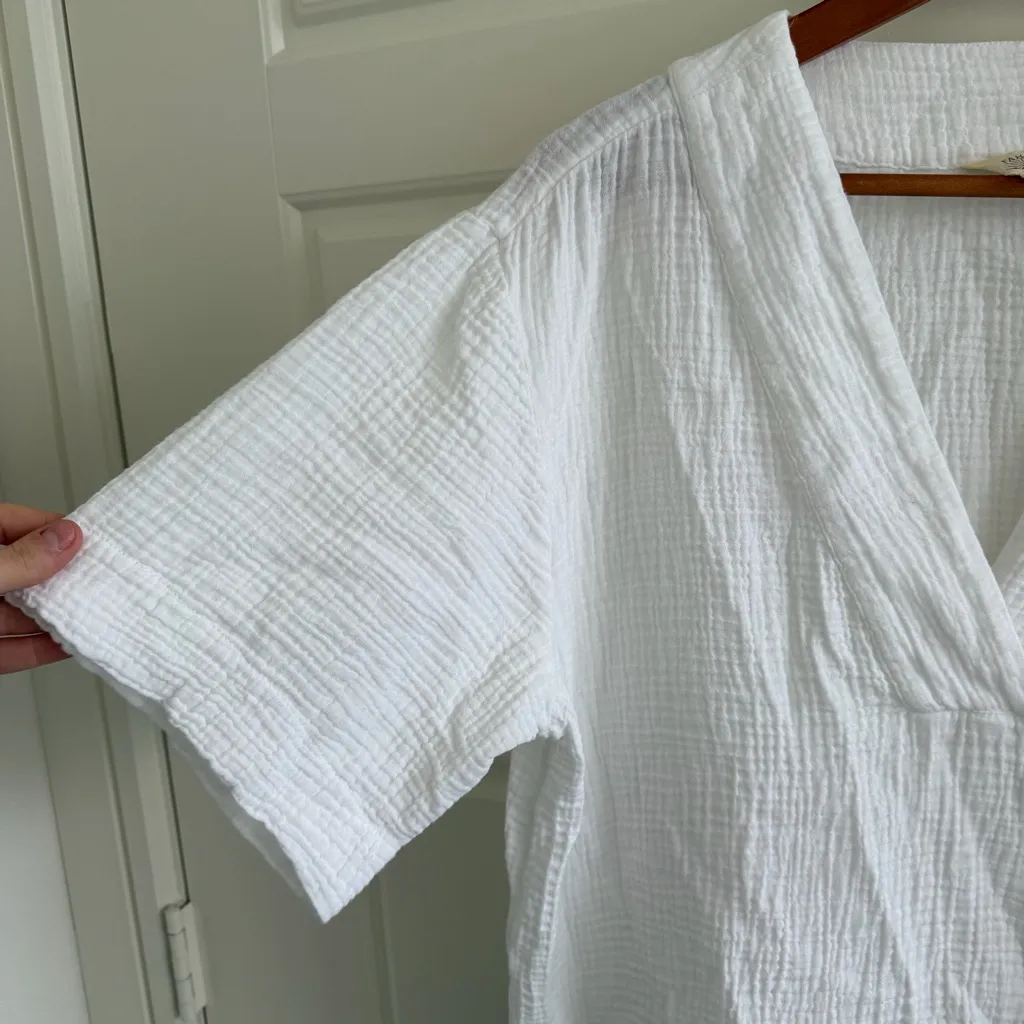 Faherty Organic Cotton Short Sleeve Blouse - Image 4