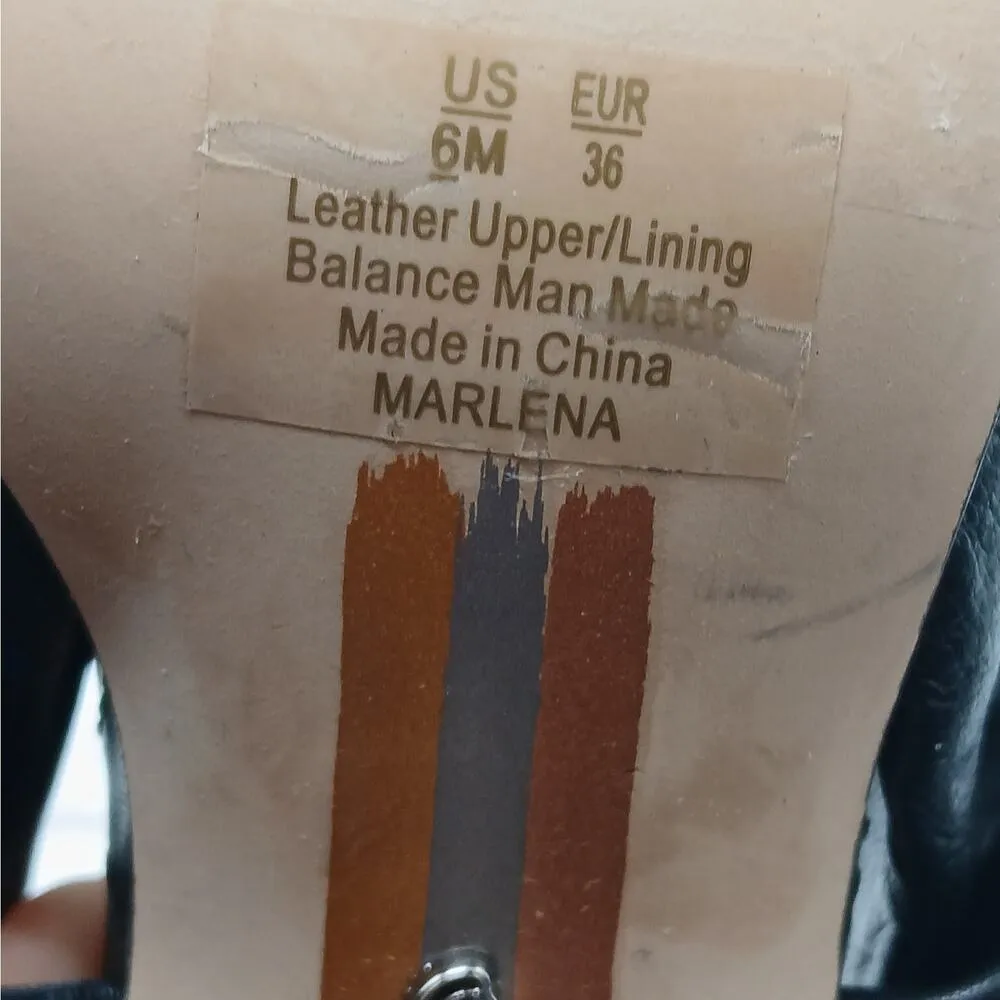 Sam Edelman Marlena Womens Heels Shoes 6M Black Leather Sling Back Sandals - Image 8