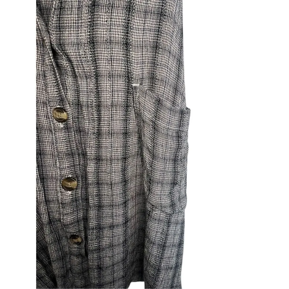 American Eagle Button Up Plaid Short Sleeve Mini Dress With Pockets - Image 2