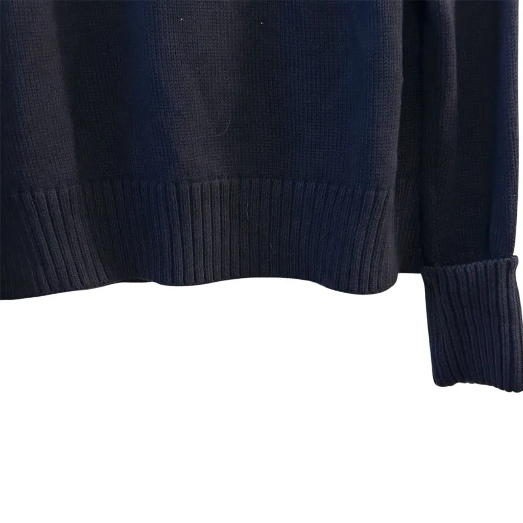 Industry Women's Medium Blue Collared Sweater Polo Ribbed Hem & Cuffs - Image 8