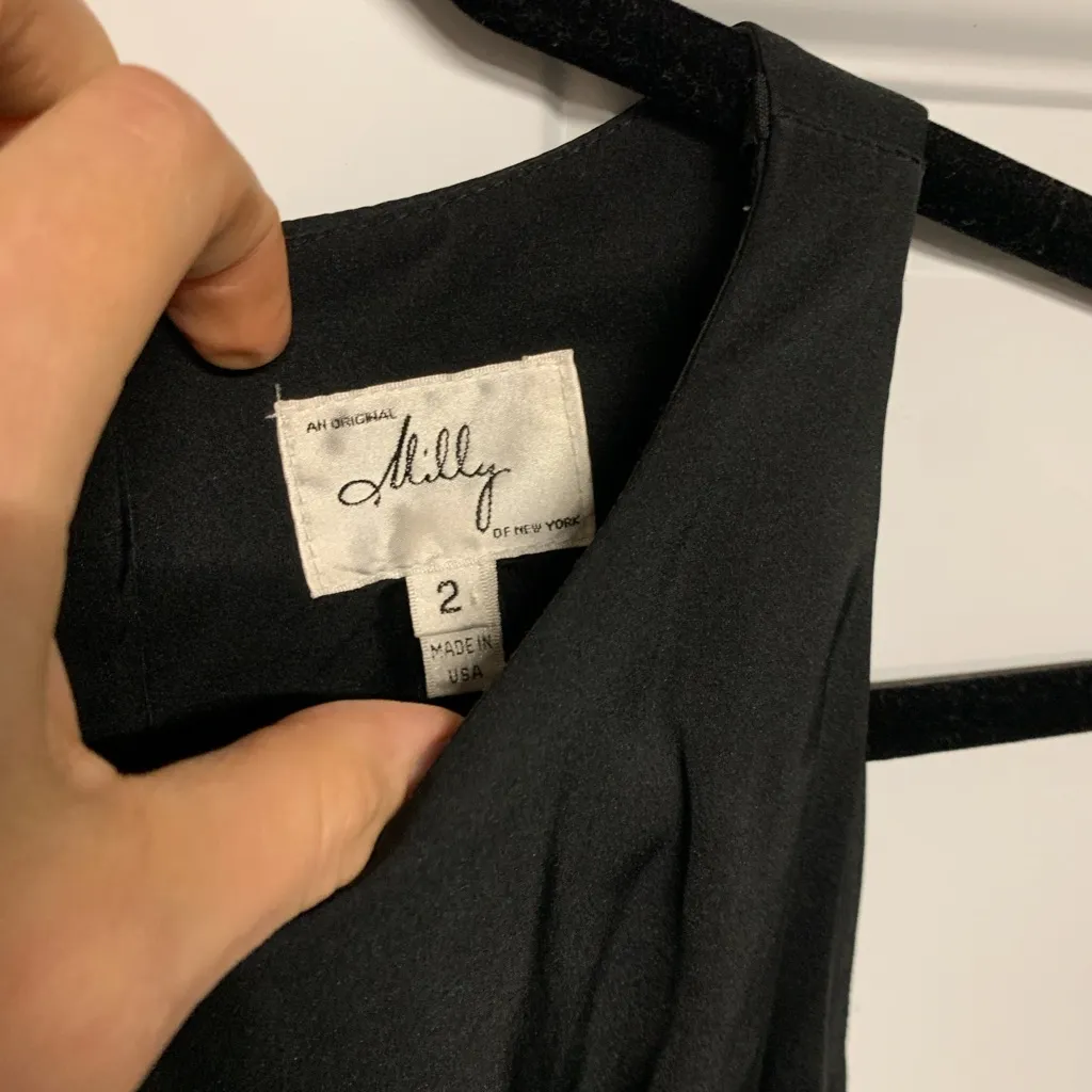 Milly, Black Belted Midi Dress - Image 8