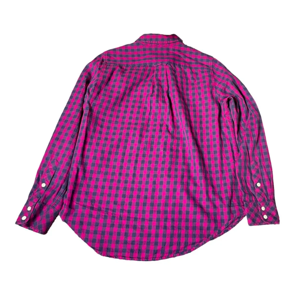 Vineyard Vines Purple Plaid Cashmere Buttoned Down Shirt Women’s Size 4 A10 - Image 6
