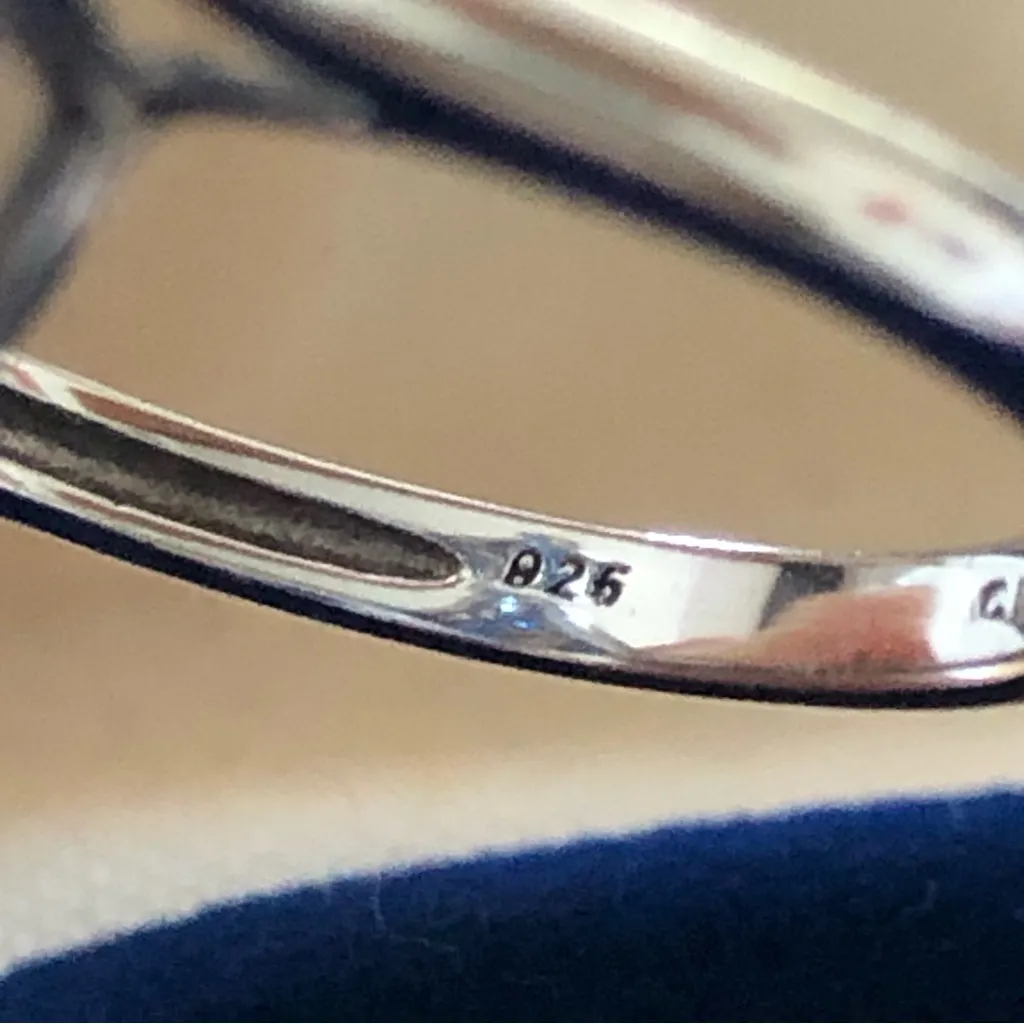 Sterling Silver Art Deco Ring Marquise CZ 9mm Synthetic Baguette Blue Sapphire 8 White - Image 7