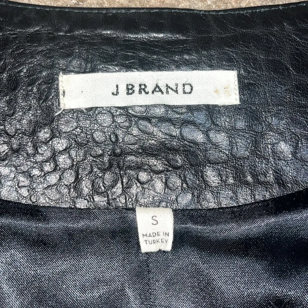 J Brand‎ Croc Embossed Lamb Leather Moto Jacket Black Small - Image 12