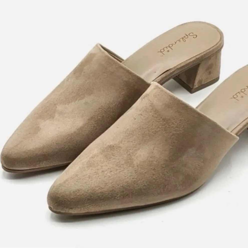 Anthropologie Splendid Laylai Heeled Mule Tan Beige Brown Size 10 - Image 11