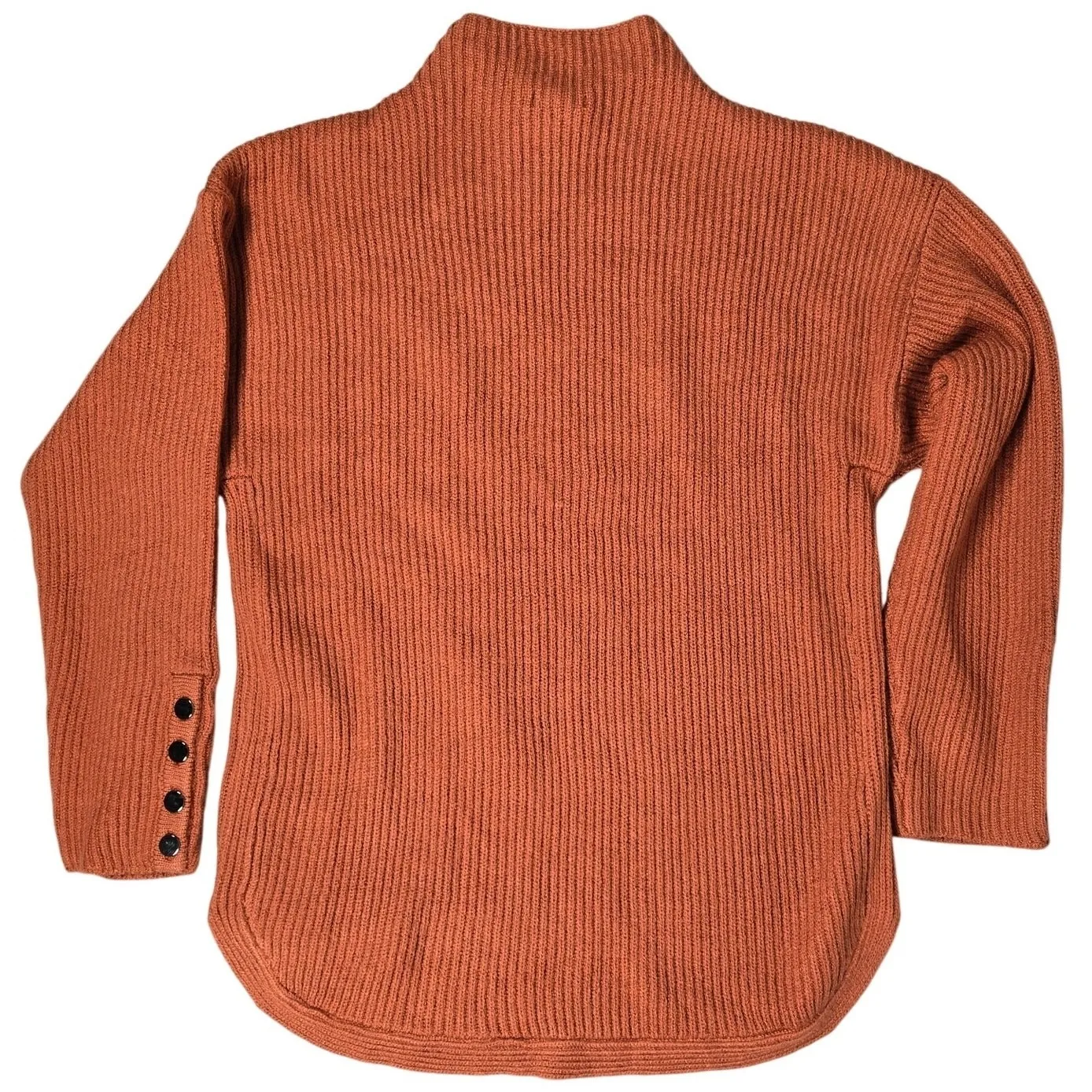 Violets & Roses Saoirse Mock Neck Sweater in Fire Heather S NWT Orange - Image 4