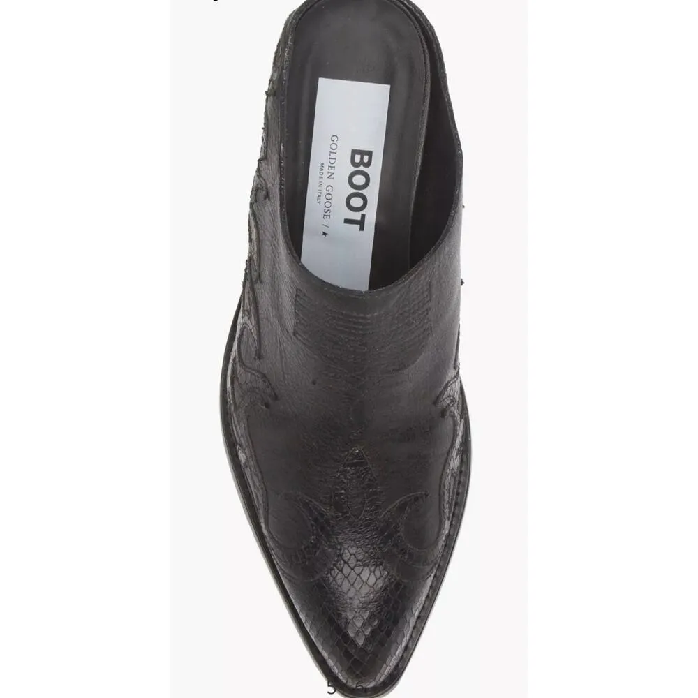 Golden Goose Santiago Western Black Mule Slip On Booties size 37 - Image 2