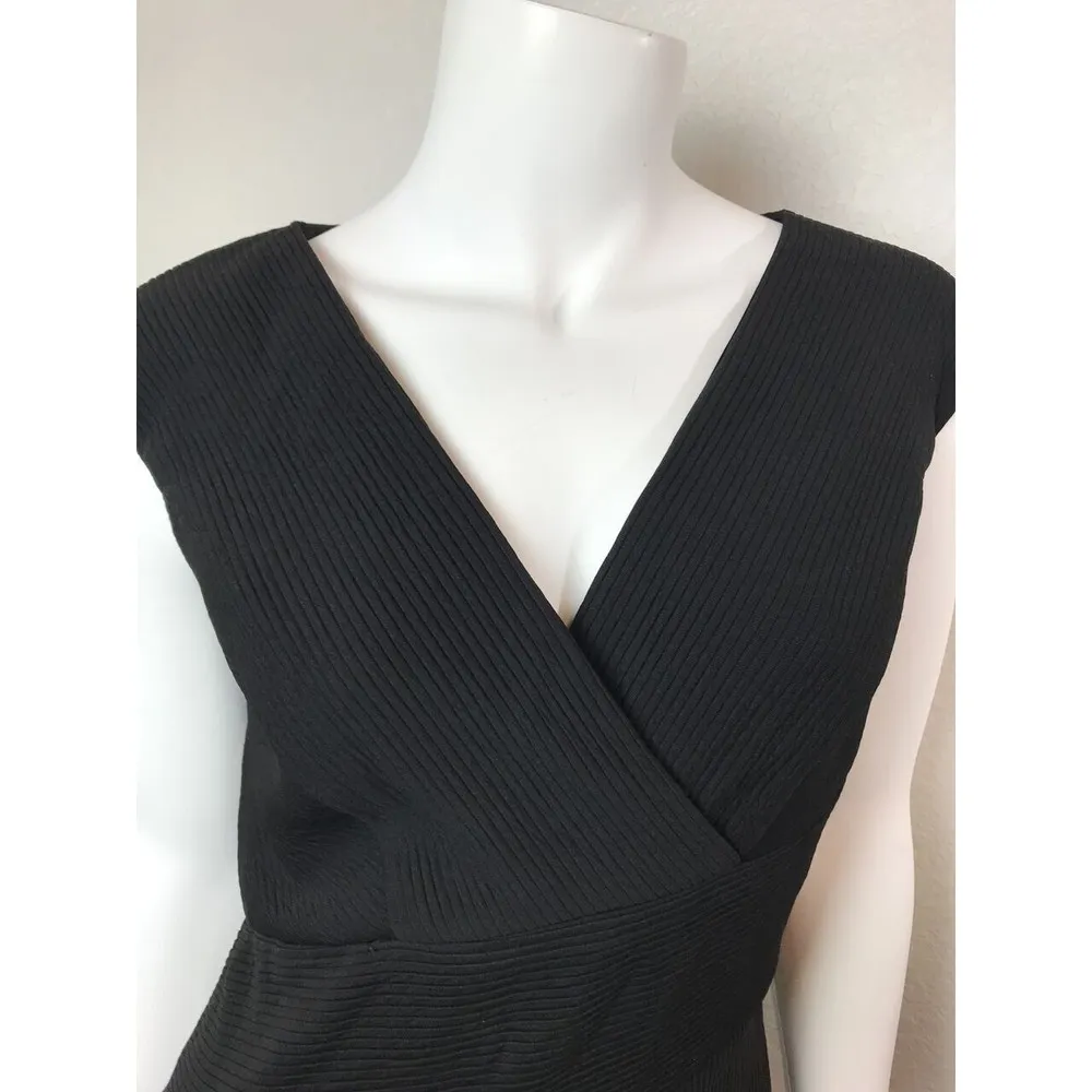 AMERICAN LIVING Formal Dress Bandage Sz 4 Black $79 Black Faux Wrap Bodycon - Image 2